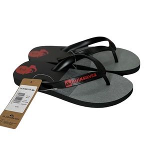 Quicksilver Boys Filp Flops Java Sunset Sandals Size J 1 - J 2 Black Gray Pool